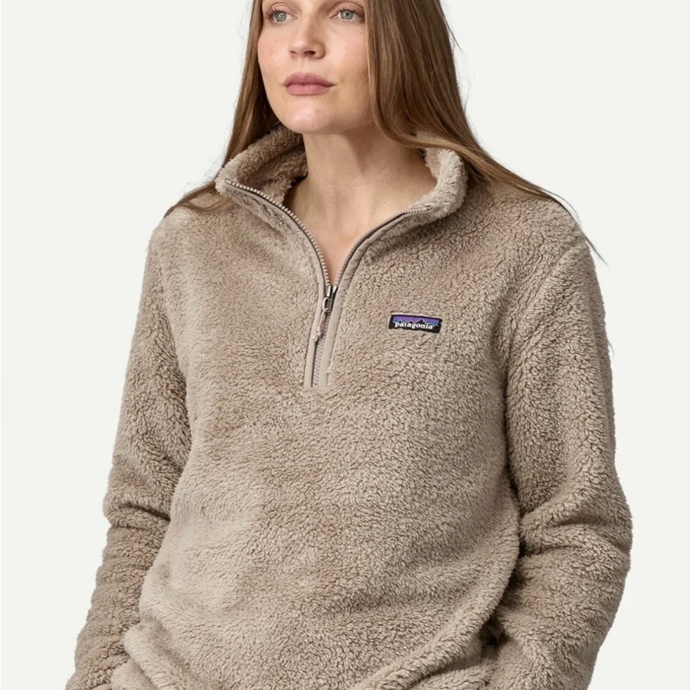 Patagonia Women's Los Gatos 1/4-Zip Fleece Beige Fleece Jacket size Small
